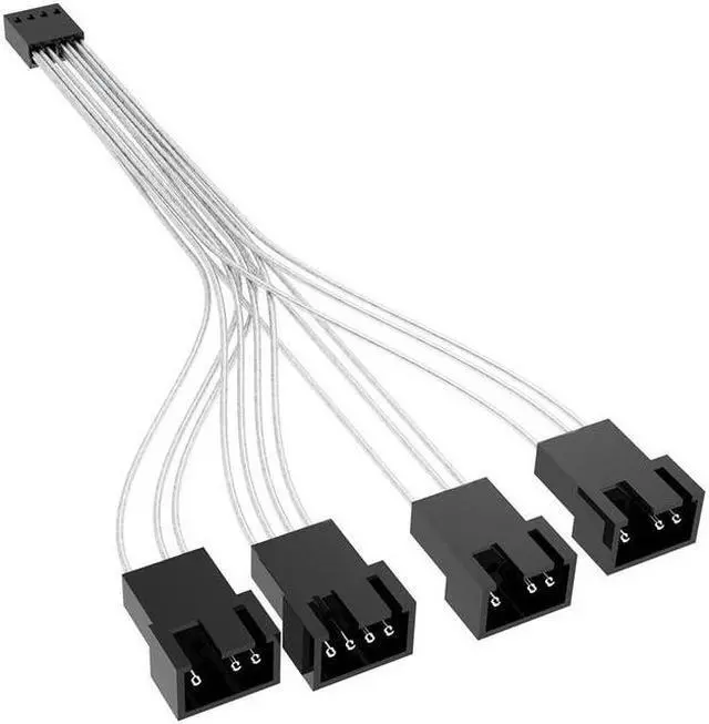 Main image of Desktop Computer Fan CPU PWM Extension Cable 4Pin Extension Cable 4 Silver Plated Copper Wire(1 to4)