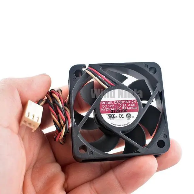 Alt view image 6 of 6 - Micro Cooling Fan 5cm 50mm 50x50x15mm DC12V 0.20A 3Pin 5000RPM for Chassis CPU - DA05015R12H