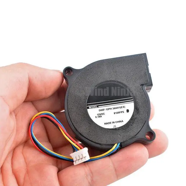 Alt view image 6 of 6 - D05F-12PH 5cm 50mm Blower Fan 50x50x15mm DC12V 0.14A 4-Pin Centrifugal Cooling Fan for Projectors And Printers