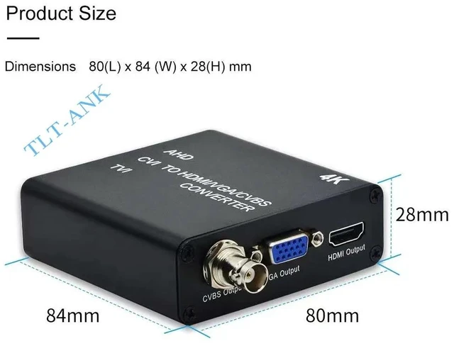 Main image of industrial 1080P BNC port TVI/AHD to HDMI/CVBS/VGA Converter Repeat Converter Repeater with loop out over coaxial distance 300 m