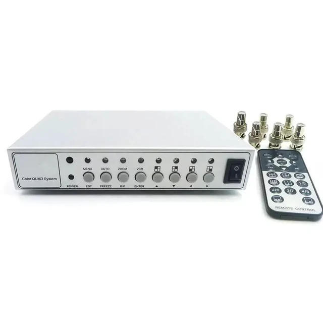Alt view image 4 of 5 - UK Plug,4 Input 1 Output BNC Video Quad Splitter CCTV Video Camera Processor System Kit Switcher For Analog Signal Carmeras