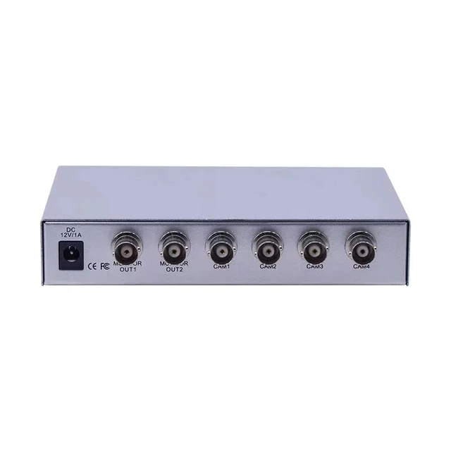 Alt view image 3 of 5 - UK Plug,4 Input 1 Output BNC Video Quad Splitter CCTV Video Camera Processor System Kit Switcher For Analog Signal Carmeras