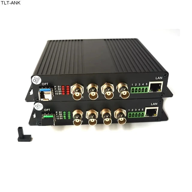 Alt view image 2 of 5 - without RS-485 data,4 Channel HD SDI without RS-485 data over Fiber Optic Media Converter,Video Audio Ethernet over fiber, with 2SFP optical module,LC for HD SDI camera