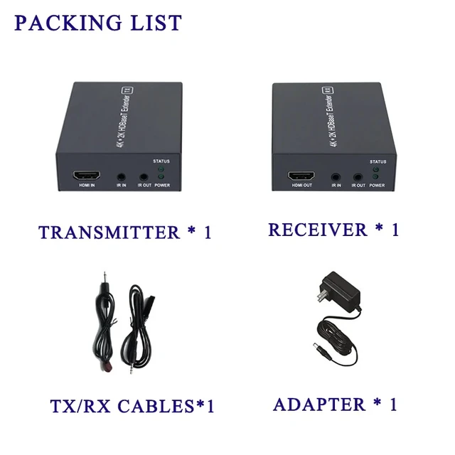 Alt view image 5 of 5 - TX RX (EUR Plug),TLT-TECH 2020 Best 4K 60Hz HDMI HDBaseT Extender With IR RS232 70M 4K HDMI POC Extender Over RJ45 Cat5e/6 Cable