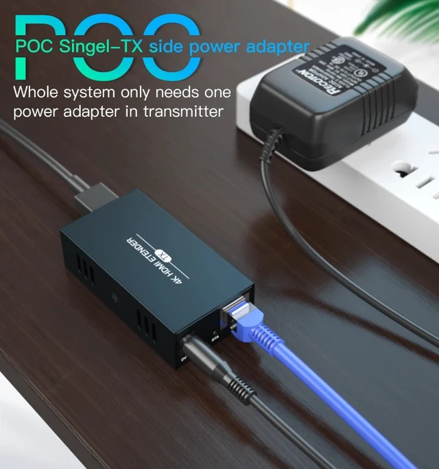 Alt view image 4 of 6 - EUR Plug,Zero Latency 100M 4K Video Cat6 HDMI Cat5e/6/7 Cable Extender HDMI Transmitter+Receiver Support POC ,EDID