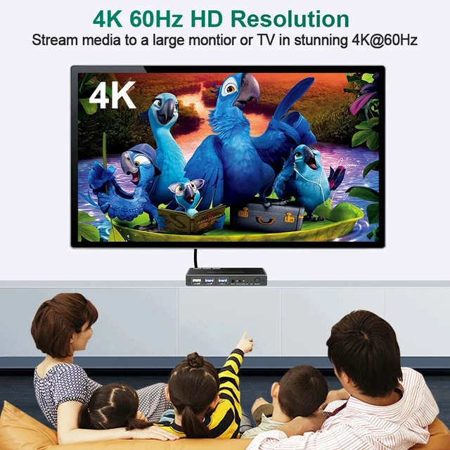 Alt view image 3 of 5 - USB Cable,8K HDMI Switcher 2 in 1 Out Audio Extractor Support Atmos Soundbar SPDIF Toslink RCA Audio Remote Control ARC Auto Switch