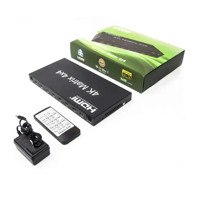 Alt view image 2 of 4 - EUR Plug,HDMI 2.0 Matrix 4X4 HDMI Matrix 4X4 HDMI Splitter Switcher 4 in 4 out Matrix with RS232&EDID control HDCP 2.2 4KX2K/60HZ HDR