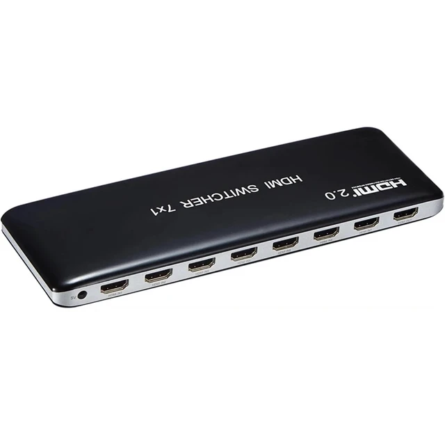Alt view image 4 of 5 - EUR Plug,7x1 HDMI 2.0 Switch Switcher Audio Video Converter 7 in 1 out 3D 4K 60Hz for PS3 PS4 Computer PC DVD HD Players TV STB TO HDTV