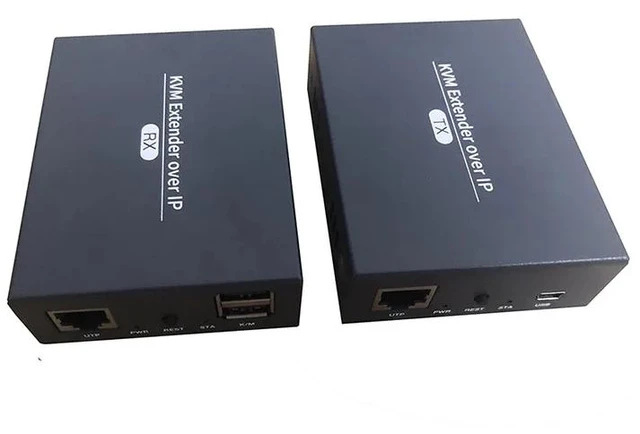 Main image of One RX (EUR Plug),KVM HDMI USB Extender Over TCP IP 200m HDMI KVM Extender RJ45 By CAT5e CAT6 1080P IP KVM Extender HDMI Network for PC