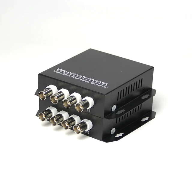 Alt view image 2 of 4 - EUR Plug,4 Channel One Pair 20KM Single Mode Single Fiber Desktop Fiber Optic Video Converter Video Transmitter Receiver FC connector