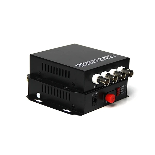Alt view image 4 of 4 - EUR Plug,4 Channel One Pair 20KM Single Mode Single Fiber Desktop Fiber Optic Video Converter Video Transmitter Receiver FC connector