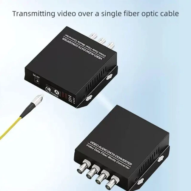 Alt view image 3 of 3 - Multi-Mode,Multi-Mode 4 Ch 20KM Fiber Optic Video Audio Data Converter Video Transmitter Receiver With RS485 FC connector