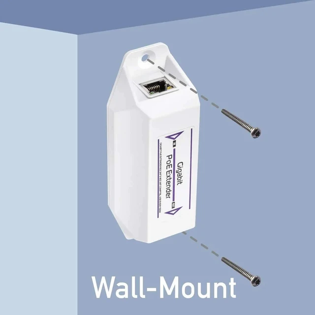 Main image of ,Gigabit PoE Extender 10/100/1000Mbps 1 Channel PoE Repeater PoE Amplifier PoE Booster Wall-Mount, Comply with IEEE 802.3at /af