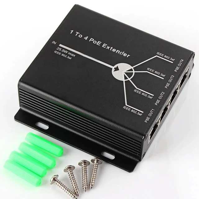 Alt view image 2 of 3 - ,POE Extender Plug&Play 10/100Mbps with IEEE 802.3at/af Standard For IP Camera Extend 100-120 Meters POE Network Devices