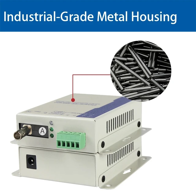 Alt view image 5 of 5 - Multi Mode Duplex,Industrial Serial RS485 Fiber Optic Modem Serial Communication Data Converter Device Server up to 20KM over Fiber Converter