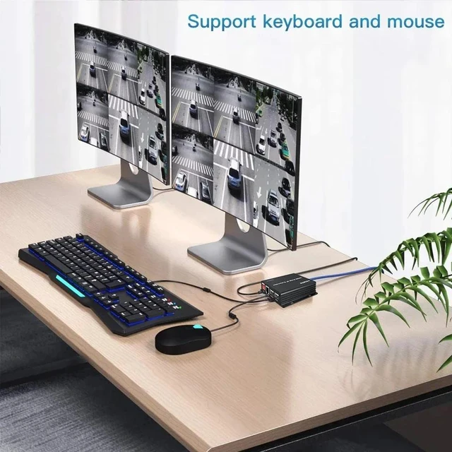Alt view image 4 of 5 - 1 TX and 1 RX,300M HDMI KVM Extender over IP Rj45 Cat5e/6 1080P HDMI USB Ethernet Extender 984FT Support Network Switch for USB Mouse Keyboard