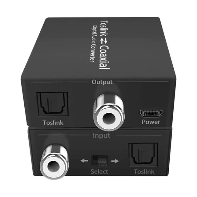 Alt view image 5 of 5 - ,Digital Audio Converter Bi-Directional Digital Coaxial to Optical Converter Optical-to-Coaxial or Coax-to-Optical Audio Adapter