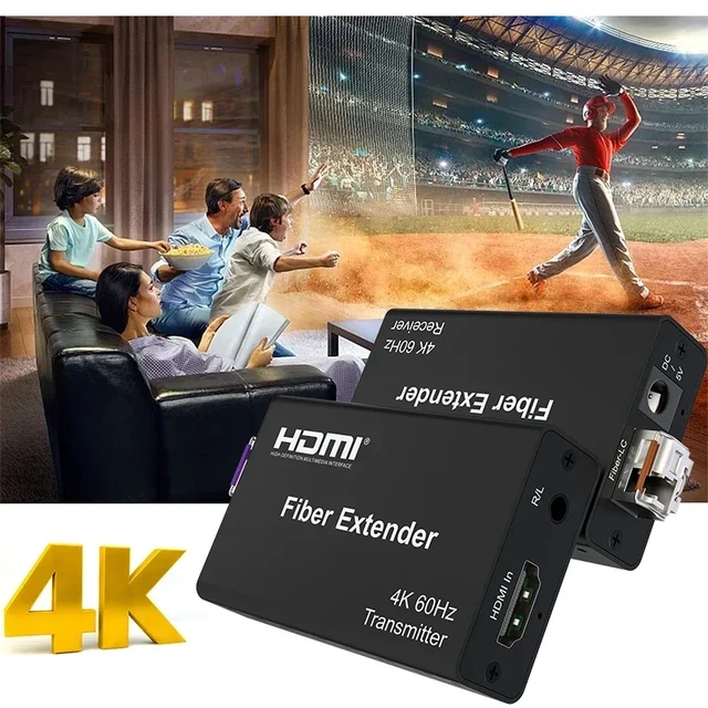 Alt view image 4 of 5 - SC Port,4K@60Hz 20Km HDMI Fiber Extender over Single Mode LC / SC Fiber HDMI Fiber Transceiver Converter with SFP Module HDR10 HDCP2.2
