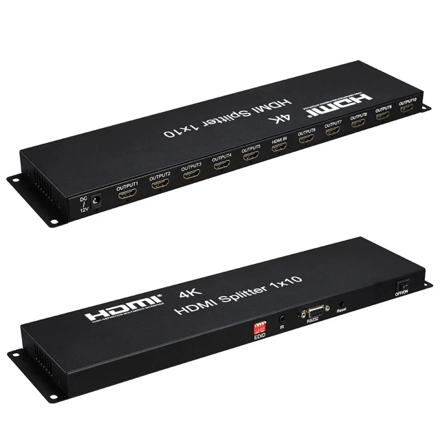 Alt view image 4 of 4 - 4K 1x10,4K 1x16 HDMI Splitter 1x10 HDMI Video Distributor 1 in 16 out Video Audio Splitter 1 in 8 10 16 out for PS3 Laptop PC Monitor TV