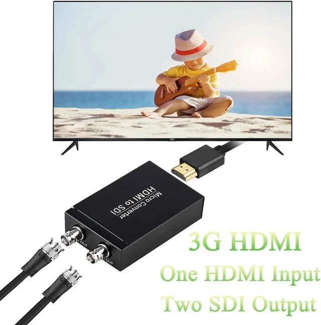 Alt view image 5 of 5 - HDMI to SDI,HDMI to SDI Converter HDMI to 3G-SDI/HD-SDI 2 Way SDI Output Video Adapter with Auto Format Detection 1080P for Camera CCTV