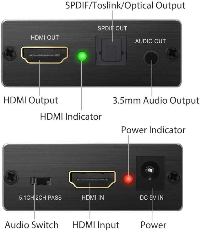 Main image of ,4K 30Hz HDMI Audio Extractor HDMI to Optical TOSLINK SPDIF 3.5mm Audio out Switch Adapter for PC TV-Box Monitor