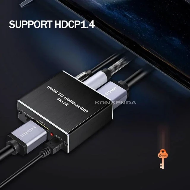 Alt view image 3 of 4 - ,4K 30Hz HDMI Audio Extractor HDMI to Optical TOSLINK SPDIF 3.5mm Audio out Switch Adapter for PC TV-Box Monitor