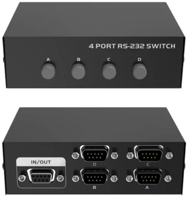 Alt view image 4 of 5 - ,RS232 Switch 4 in 1 out RS232 Serial DB9 Pin Switcher 4x1 for PC Console Printer Sharing Selector Controller