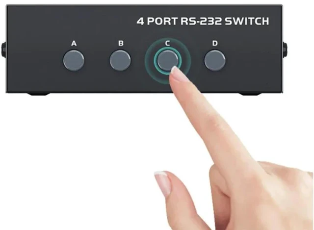 Alt view image 5 of 5 - ,RS232 Switch 4 in 1 out RS232 Serial DB9 Pin Switcher 4x1 for PC Console Printer Sharing Selector Controller