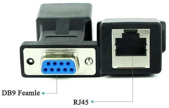Alt view image 2 of 5 - 1 pair Female,DB9 RS232 Rj45 Extender over Single CAT5e CAT6 Ethernet Cable 20M 9 Pin RS232 Adapter Extender RS232 Female to Male Converter