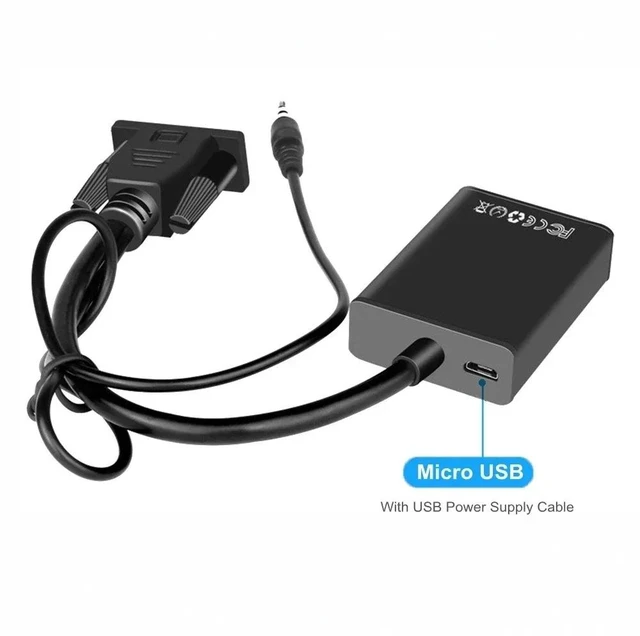 Alt view image 5 of 5 - ,VGA to HDMI Cable Adapter VGA Male to HDMI Female Converter with Audio out 1080P VGA HDMI Adapter for PC Laptop HDTV Projector