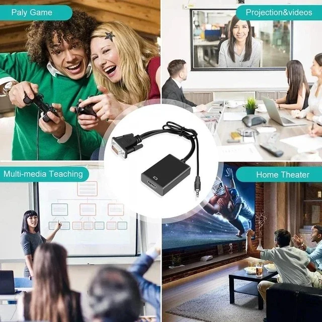 Alt view image 4 of 5 - ,VGA to HDMI Cable Adapter VGA Male to HDMI Female Converter with Audio out 1080P VGA HDMI Adapter for PC Laptop HDTV Projector