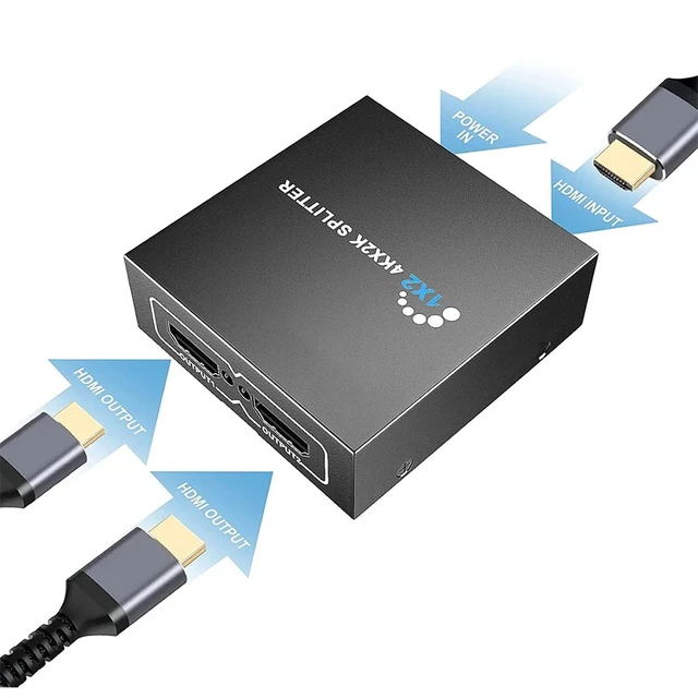 Alt view image 3 of 5 - 1 in 2 out,1080P HDTV Splitter 1 in 2 out HDTV Video Distributor Switch 1x2 Duplicate/Mirror Screen Display Converter for Loptop PC Monitor