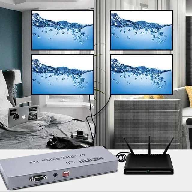 Main image of HDMI 2.0 4K 1X2,4K HDR HDMI 2.0 Splitter 1x2 1x4 1x8 4K 60Hz HDMI Distributer 1 in 4 out with HDR&HDMI CEC RS232 for PS5 PS4 Apple TV PC laptop