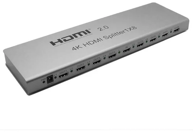 Alt view image 3 of 5 - HDMI 2.0 4K 1X2,4K HDR HDMI 2.0 Splitter 1x2 1x4 1x8 4K 60Hz HDMI Distributer 1 in 4 out with HDR&HDMI CEC RS232 for PS5 PS4 Apple TV PC laptop