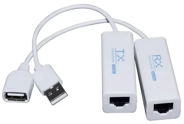 Main image of TX and RX,USB Rj45 Extender 200M USB to RJ45 Extender over Ethernet Cat5e/6 Cable USB UTP Extension Transmitter Receiver kit Plug and Play