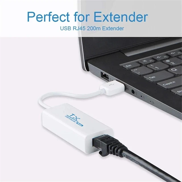 Alt view image 2 of 5 - TX and RX,USB Rj45 Extender 200M USB to RJ45 Extender over Ethernet Cat5e/6 Cable USB UTP Extension Transmitter Receiver kit Plug and Play