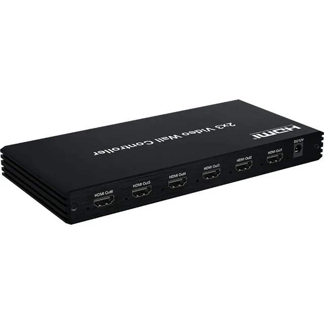 Alt view image 4 of 5 - with US Plug,1080P 2x3 HDMI Video Wall Controller 2x2 3x2 1x3 6 Screens TV Wall Splicing Processor Video Splicer with Bezel Adjust 180° Flip