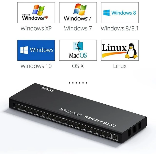 Alt view image 2 of 2 - 4K 1x10,4K 1x16 HDMI Splitter Professional HDMI Distributor 1x8 1x10 1x16 Multi Screen Display Video Converter 1 PC to Several Monitor