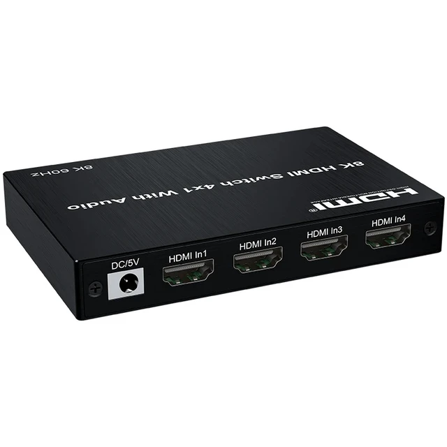 Alt view image 5 of 5 - with U Plug,8K@60Hz 4X1 HDMI Switch with ARC Audio Extractor 4K@120Hz HDMI Switch 4 in 1 out with Optical Coaxial audio output for PC TV PS5