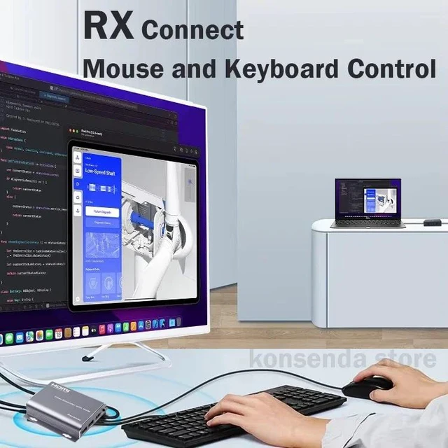 Alt view image 3 of 5 - with US Plug,20Km HDMI Fiber Optic KVM Extender via LC Fiber Cable 1080P HDMI USB Transmitter Receiver with SFP Module Support Mouse Keyboard