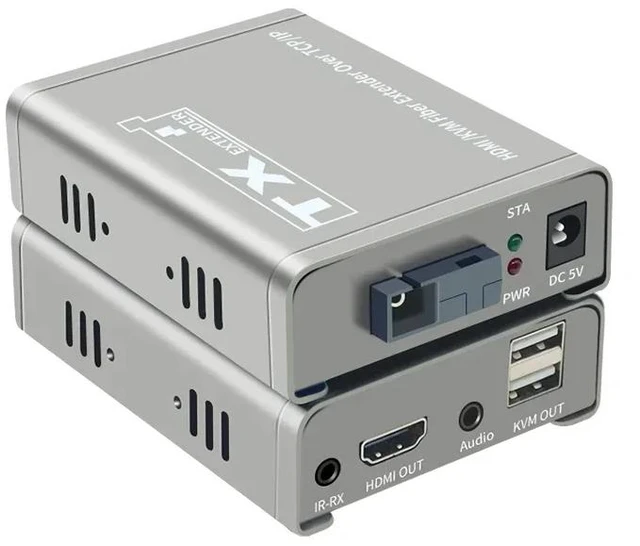 Main image of One TX and One RX,20Km HDMI KVM Fiber Extender Transceiver HDMI USB extender over SC Fiber Optical Cable HDMI to Fiber Video Transmitter Converter