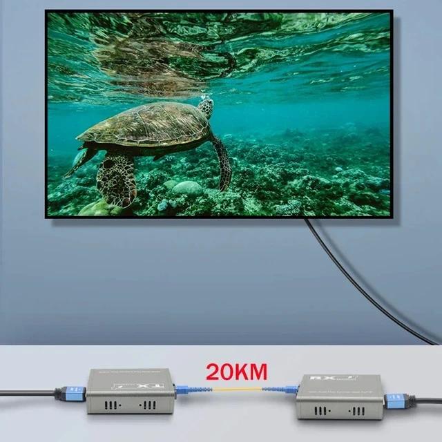 Alt view image 4 of 5 - One TX and One RX,20Km HDMI KVM Fiber Extender Transceiver HDMI USB extender over SC Fiber Optical Cable HDMI to Fiber Video Transmitter Converter