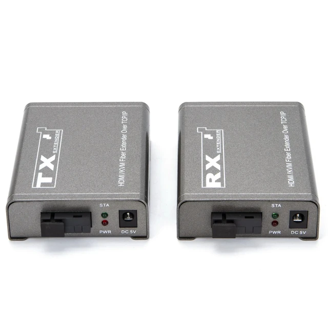 Alt view image 5 of 5 - One TX and One RX,20Km HDMI KVM Fiber Extender Transceiver HDMI USB extender over SC Fiber Optical Cable HDMI to Fiber Video Transmitter Converter