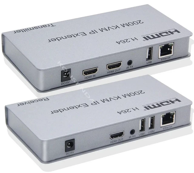 Alt view image 4 of 5 - TX and RX,H.264 HDMI KVM IP Extender over CAT6 Cable 200M 1080P HDMI USB KVM Ethernet Extender via Network Switch Support Mouse Keyboard