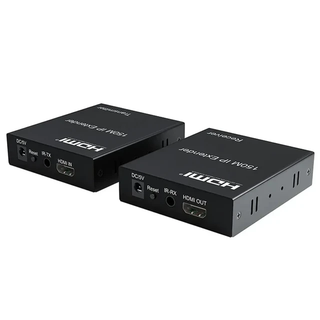 Alt view image 5 of 5 - 1 TX and 1RX,150M HDMI Extender over IP Cat5e/6 Cable 1080P HDMI Rj45 Ethernet Video Extender with Loop out Support Many RX by Gigabit Switch