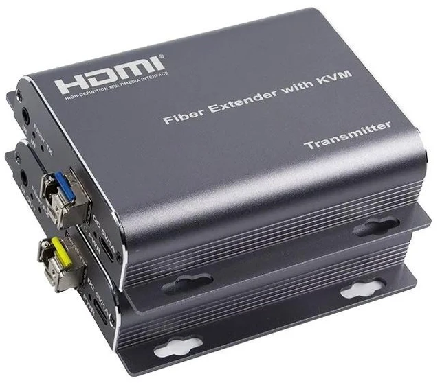 Alt view image 5 of 5 - with US Plug,20Km HDMI Fiber Optic KVM Extender via LC Fiber Cable 1080P HDMI USB Transmitter Receiver with SFP Module Support Mouse Keyboard