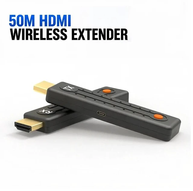 Main image of 1TX and 1 RX,1080p Wireless HDMI Extender 50M Video Transmitter and Receiver Display Adapter Share PC Camera Laptop To TV Monitor Projector