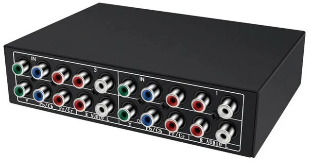 Main image of ,YPbPr L/R AV Video Switch 3 in 1 out Component AV 3 RCA RGB Selector Switcher 3x1 Converter for Wii PS3 PS2 DVD HDTV Plug & Play
