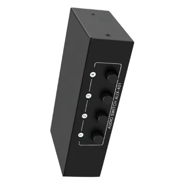 Alt view image 2 of 5 - 4 in 1 out,RCA Audio Switcher 4 in 1 Out Bidirectional Passive RCA L/R + 3.5mm Aux Analog Audio Share Selector Switch Box No Power Need