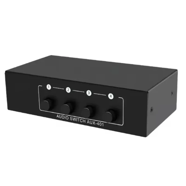 Alt view image 4 of 5 - 4 in 1 out,RCA Audio Switcher 4 in 1 Out Bidirectional Passive RCA L/R + 3.5mm Aux Analog Audio Share Selector Switch Box No Power Need